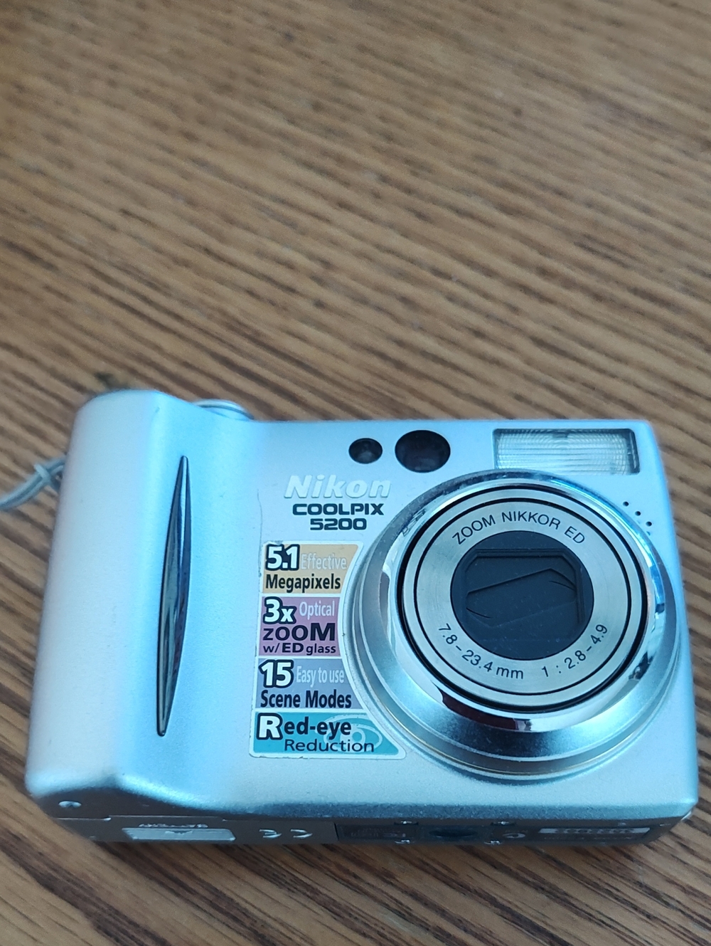 Nikon Coolpix 5200 Silver Compact Point-and-Shoot Camera